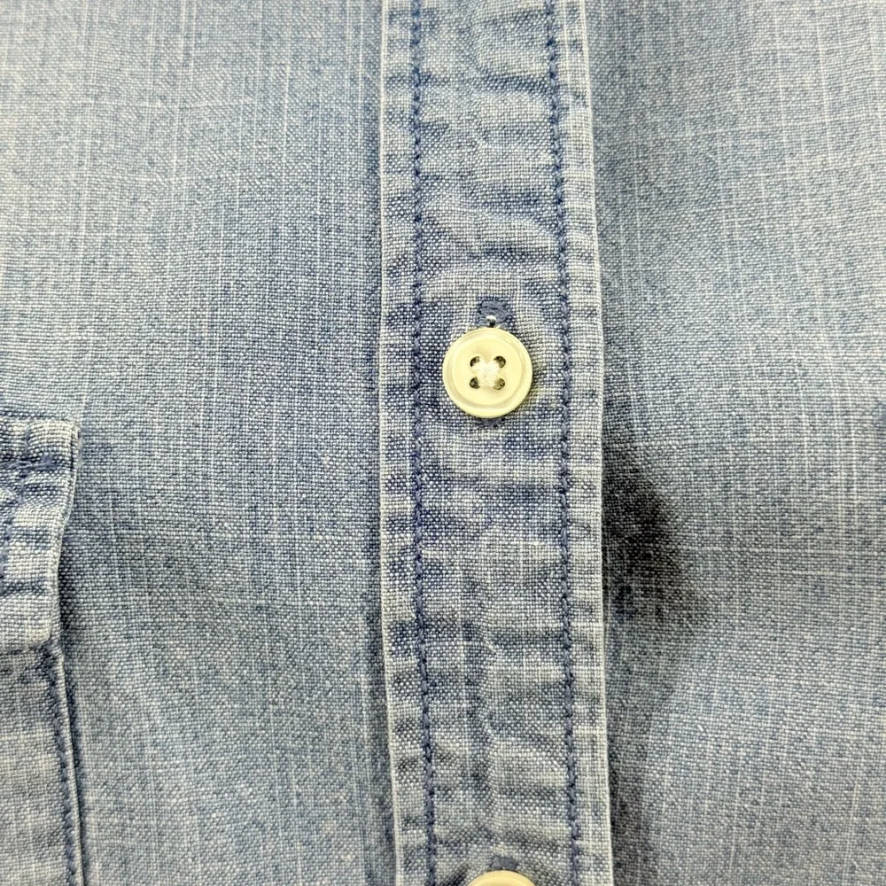 J.  Crew "Perfect Fit" Blue Chambray Button Down Pocket Shirt LS Women's Small S - Picture 5 of 9